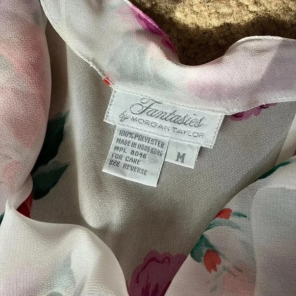 2000s y2k vintage sheer floral maxi dress - Fantasies by Morgan Taylor Medium - Picture 8 of 8